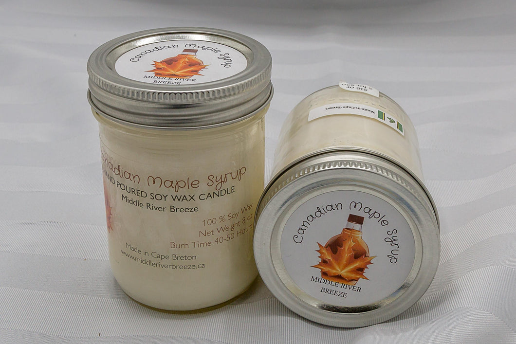 8 oz Mason Jar Soy Wax Candle-Canadian Maple Syrup