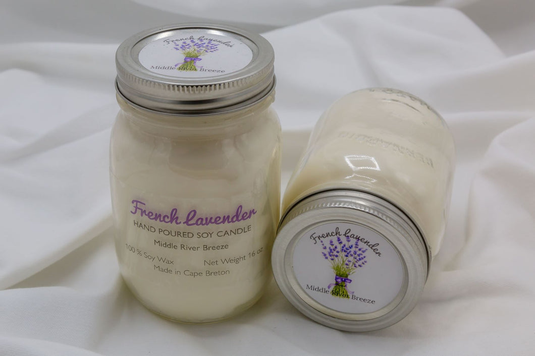 16 oz Mason Jar Soy Wax Candle-French Lavender Scent