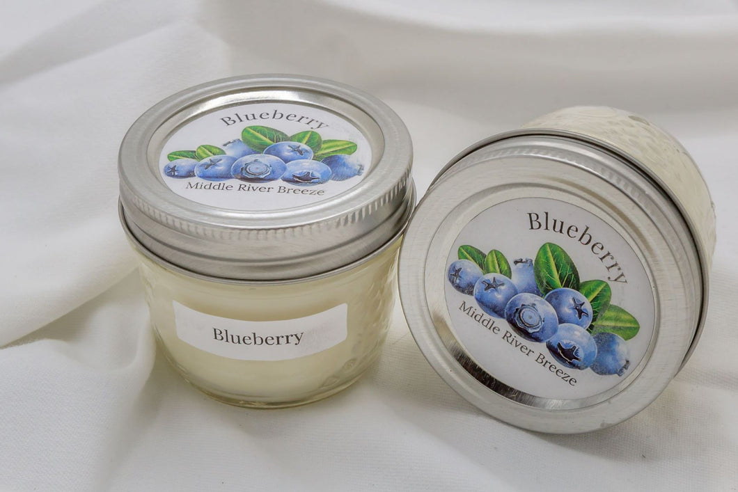 4 oz Mason Jar Soy Wax Candle-Blueberry Scent