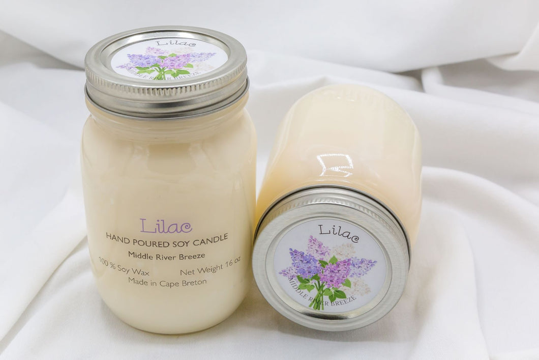 16 oz Mason Jar Soy Wax Candle-Lilac