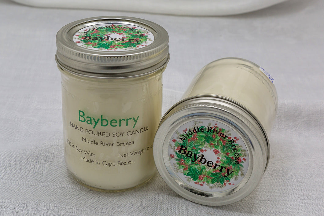 8 oz Mason Jar Soy Wax Candle-Bayberry