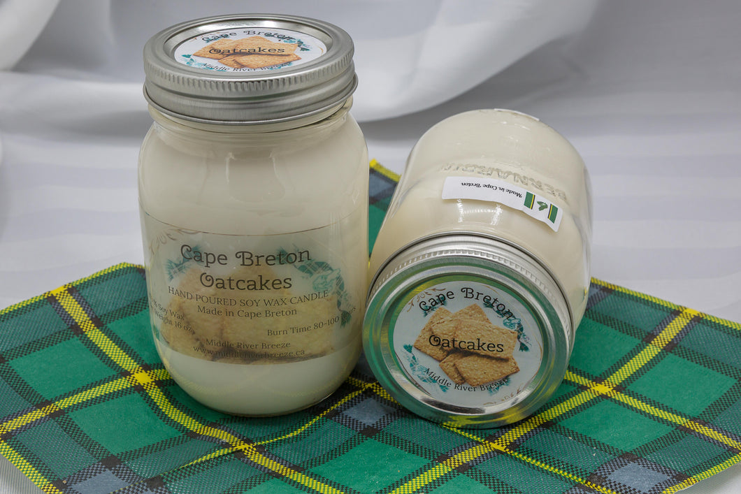 16 oz Mason Jar Soy Wax Candle-Cape Breton Oatcakes