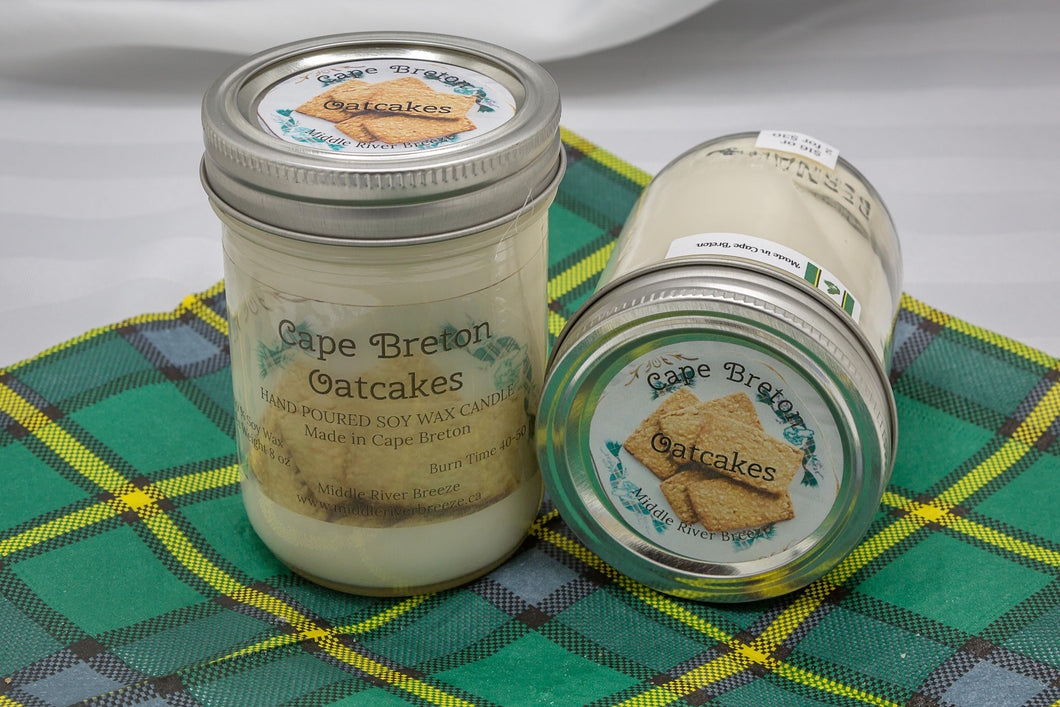 8 oz Mason JarSoy Wax Candle-Cape Breton Oatcakes