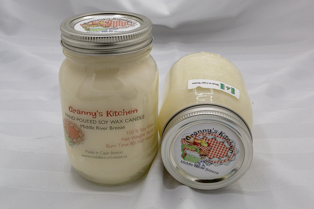 16 oz Mason Jar Soy Wax Candle-Granny's Kitchen Scent