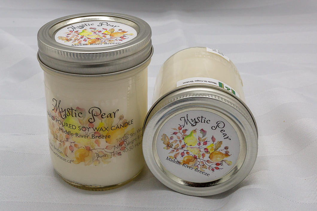 8 oz Mason Jar Soy Wax Candle-Mystic Pear