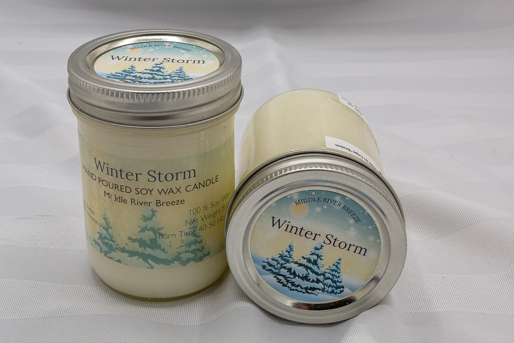 8 oz Mason Jar Soy Wax Candle-Winter Storm