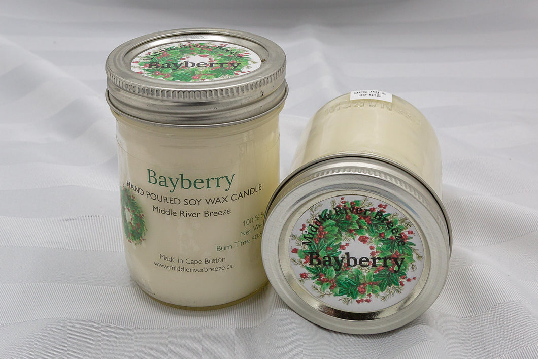 8 oz Mason Jar Soy Wax Candle-Bayberry