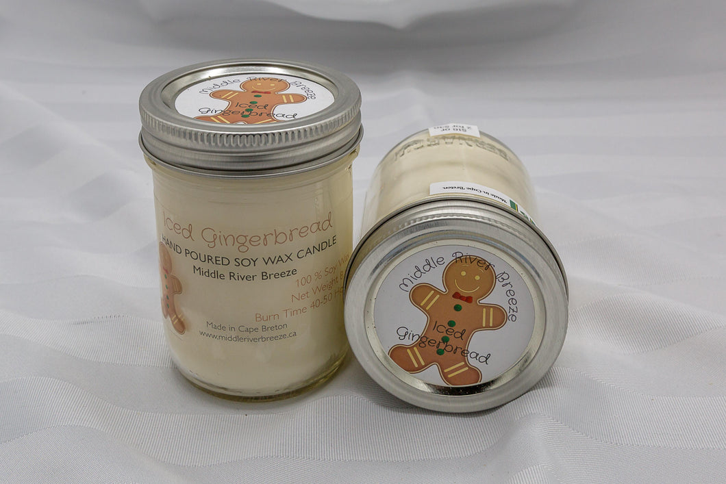 8 oz Mason Jar Soy Wax Candle-Iced Gingerbread