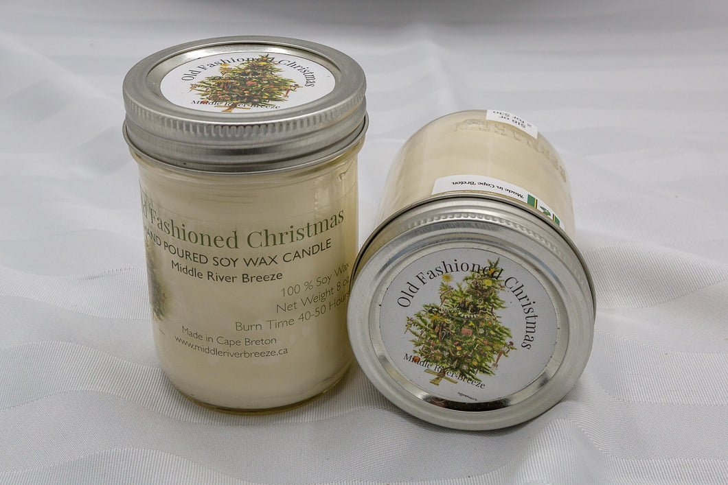 8 oz Mason Jar Soy Wax Candle-Old Fashioned Christmas