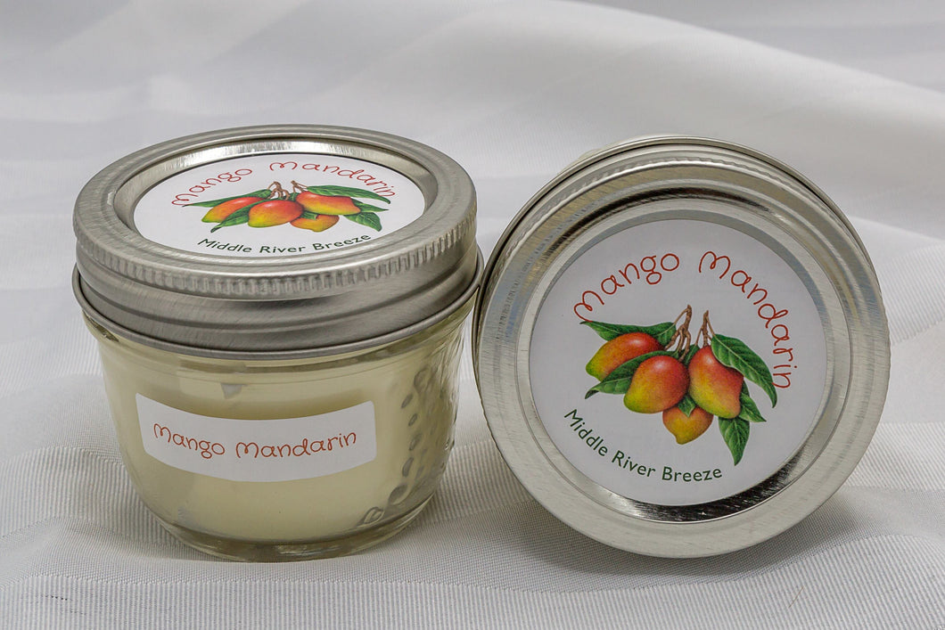 4 oz Mason Jar Soy Wax Candle-Mango Mandarin