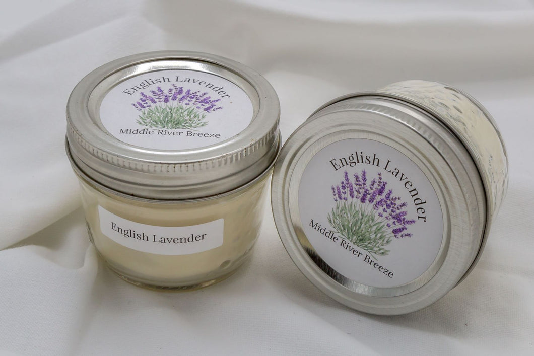 4 oz Mason Jar Soy Wax Candle-English Lavender Scent