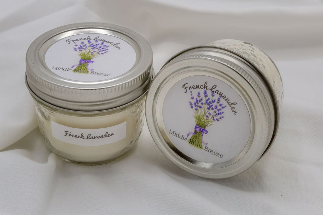 4 oz Mason Jar Soy Wax Candle-French Lavender Scent