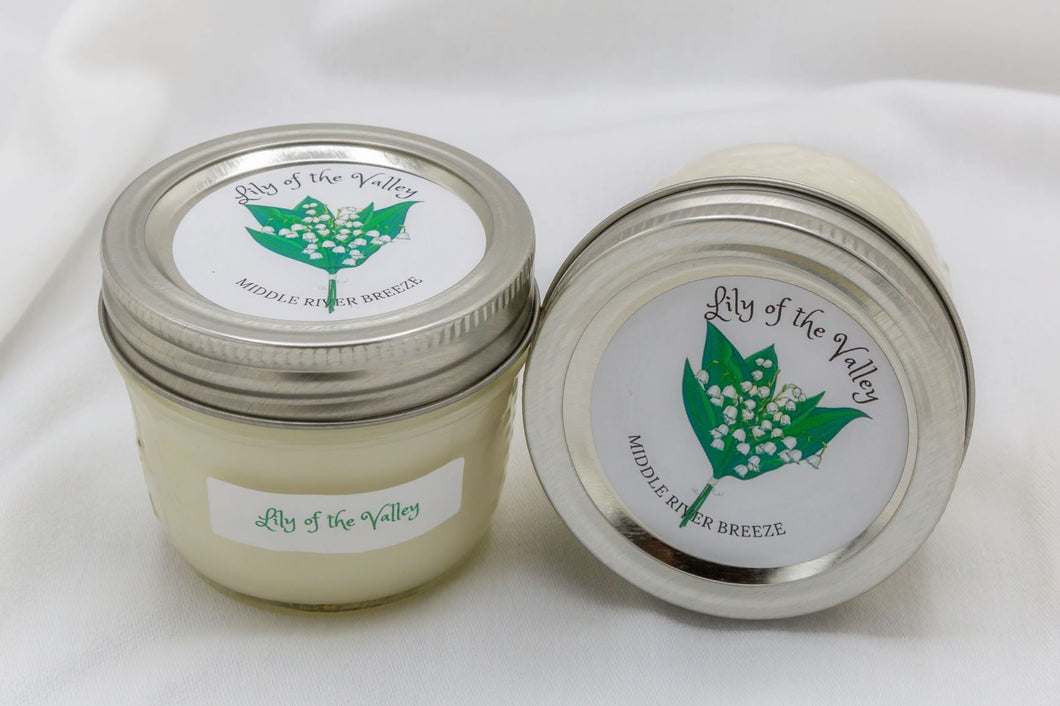 4 oz Mason Jar Soy Wax Candle-Lily of the Valley